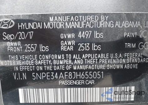 2018 Hyundai Sonata Sel from USA, damaged, VIN 5NPE34AF8JH655051
